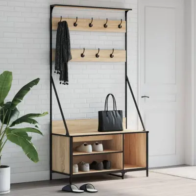 The Living Store Regal za oblačila s prostorom za čevlje son. hrast 100x41x184cm - Regal Za Oblačila