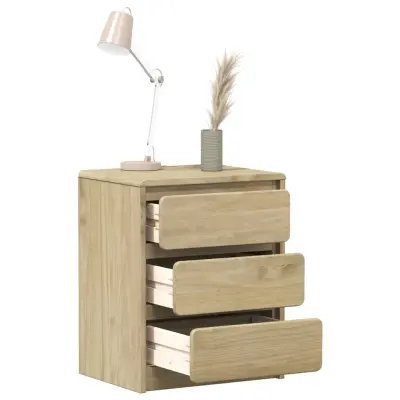 The Living Store Nočna omarica SAUDA hrast 44x35x56 cm trdna borovina - Nočna Omarica