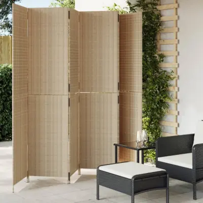 The Living Store Pregrada za sobo 6 plošč bež poli ratan - Pregrada Za Sobo