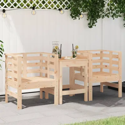The Living Store Vrtni stol 2 kosa 61,5x53x71 cm trdna borovina - Vrtni Stol