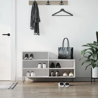 The Living Store Omarica za čevlje visok sijaj bela 102x36x60 cm inženirski les - Omarica Za Čevlje