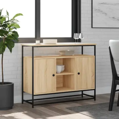 The Living Store Komoda sonoma hrast 100x35x80 cm inženirski les - Komoda