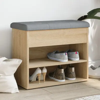 The Living Store Klop za čevlje sonoma hrast 62x32x50 cm inženirski les - Klop Za Čevlje