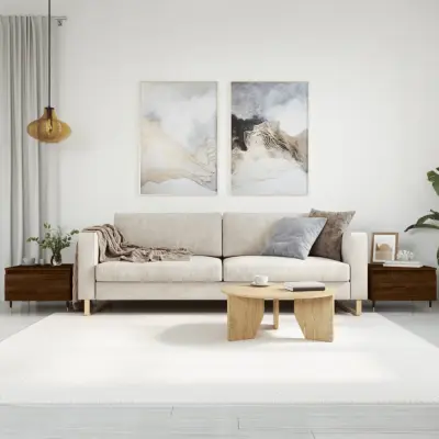 The Living Store Klubska mizica 2 kosa rjav hrast 50x46x35 cm inženirski les - Klubska Mizica