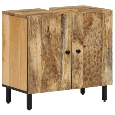 The Living Store Kopalniška omarica 62x33x58 cm trden mangov les - Omarica Za Umivalnik