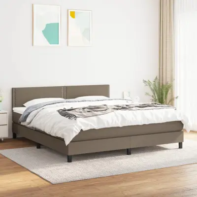 The Living Store Box spring postelja z vzmetnico taupe 180x200 cm blago - Box Spring Postelja