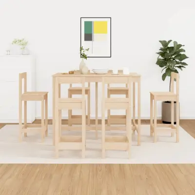 The Living Store Barska garnitura 7-delna trdna borovina - Barska Garnitura