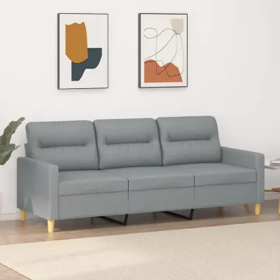 The Living Store Kavč trosed svetlo siv 180 cm blago - Kavč Trosed
