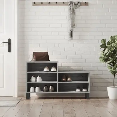 The Living Store Omarica za čevlje siva sonoma 102x36x60 cm inženirski les - Omarica Za Čevlje