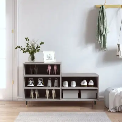 The Living Store Omarica za čevlje siva sonoma 102x36x60 cm inženirski les - Omarica Za Čevlje