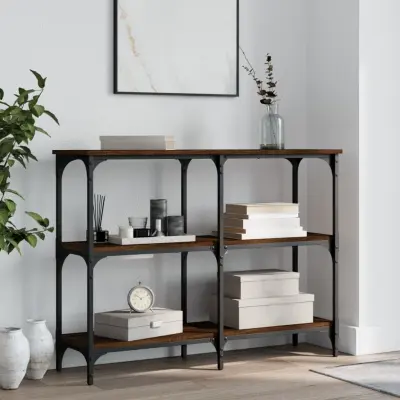 The Living Store Konzolna mizica rjav hrast 100x29x75 cm inženirski les - Konzolna Mizica