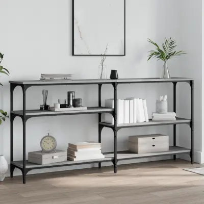 The Living Store Klubska mizica siva sonoma 160x29x75 cm inženirski les - Konzolna Mizica