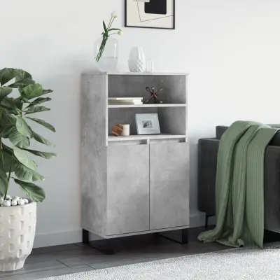 The Living Store Visoka omara betonsko siva 60x36x110 cm inženirski les - Visoka Omarica