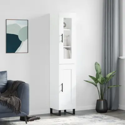 The Living Store Visoka omara bela 34,5x34x180 cm inženirski les - Visoka Omarica