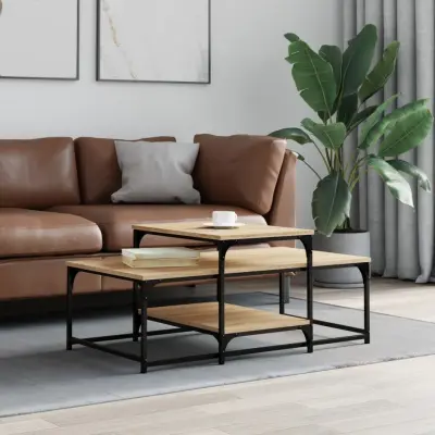 The Living Store Klubska mizica sonoma hrast 102x60x45 cm inženirski les - Klubska Mizica