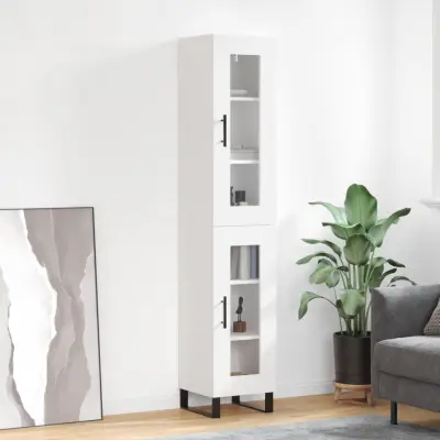The Living Store Visoka omara bela 34,5x34x180 cm inženirski les - Visoka Omarica