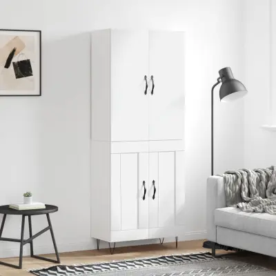 The Living Store Visoka omara bela 69,5x34x180 cm inženirski les - Visoka Omara