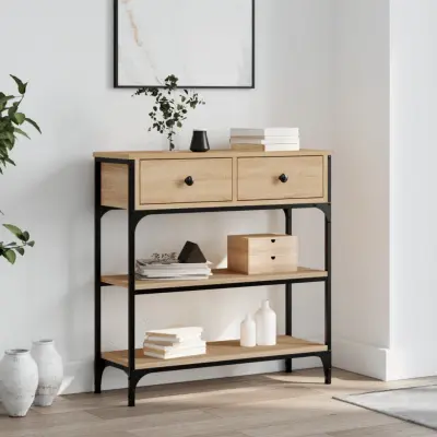 The Living Store Konzolna mizica sonoma hrast 72,5x25x75 cm inženirski les - Konzolna Mizica
