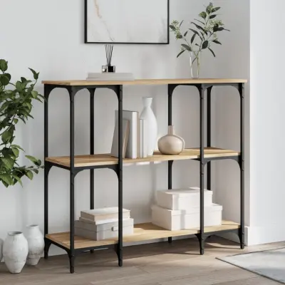 The Living Store Klubska mizica sonoma hrast 102x35x90 cm inženirski les - Konzolna Mizica