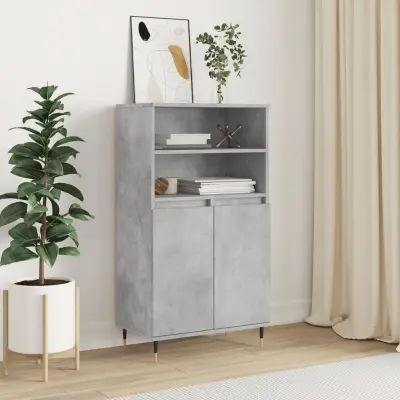 The Living Store Visoka omara betonsko siva 60x36x110 cm inženirski les - Visoka Omarica