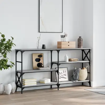 The Living Store Konzolna mizica siva sonoma 150x29x76,5 cm inženirski les - Konzolna Mizica