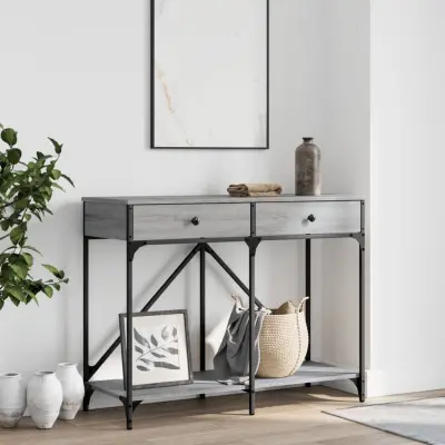 The Living Store Klubska mizica siva sonoma 100x39x78,5 cm inženirski les - Konzolna Mizica