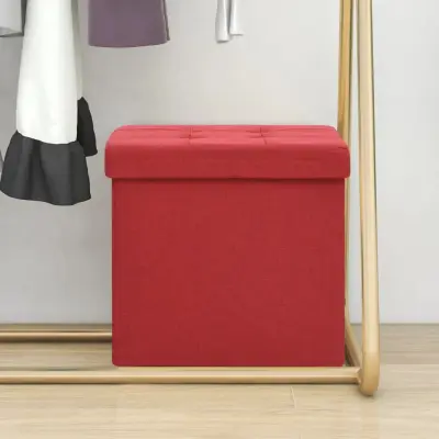 The Living Store Zložljiv stolček s prostorom za shranjevanje vinsko rdeč - Stolček S Prostorom Za Shranjevanje