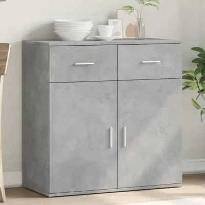 The Living Store Komoda betonsko siva 79x38x80 cm inženirski les - Komoda