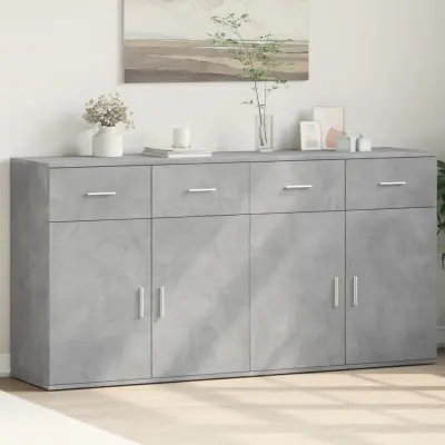 The Living Store Komoda 2 kosa betonsko siva 79x38x80 cm inženirski les - Komoda