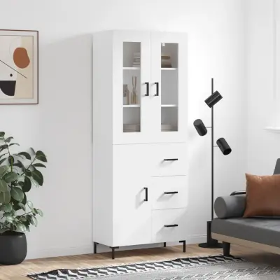 The Living Store Visoka omara bela 69,5x34x180 cm inženirski les - Visoka Omara