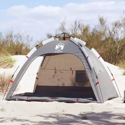 The Living Store Šotor za plažo za 2 osebi siv za hitro postavitev vodoodporen - Šotor Za Plažo