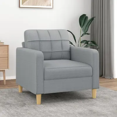 The Living Store Fotelj svetlo siv 60 cm blago - Fotelj