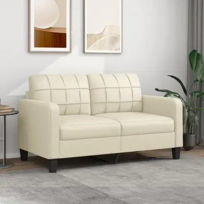 The Living Store Dvosed krem 140 cm umetno usnje - Kavč Dvosed