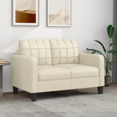 The Living Store Dvosed krem 120 cm umetno usnje - Kavč Dvosed