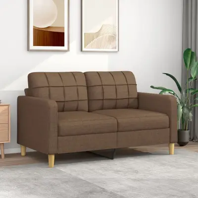 The Living Store Dvosed rjav 140 cm blago - Kavč Dvosed