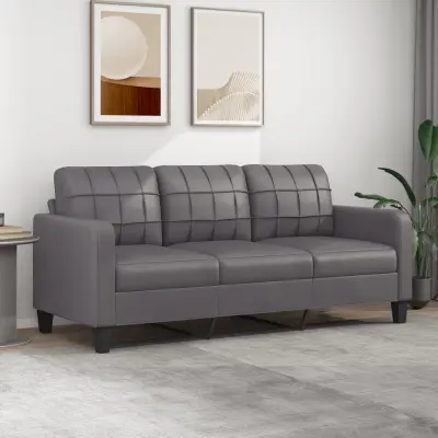 The Living Store Trosed siv 180 cm umetno usnje - Trosed