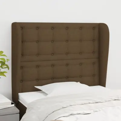 The Living Store Vzglavje z ušesi temno rjavo 83x23x118/128 cm blago - Vzglavje