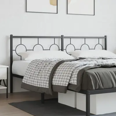 The Living Store Kovinsko posteljno vzglavje črno 180 cm - Vzglavje