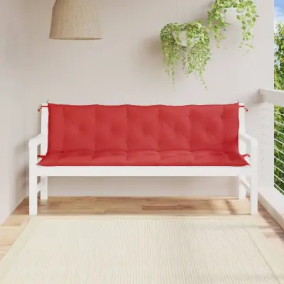 The Living Store Blazina za vrtno klop 2 kosa rdeča 180x50x7cm oxford tkanina - Blazina Za Vrtno Klop