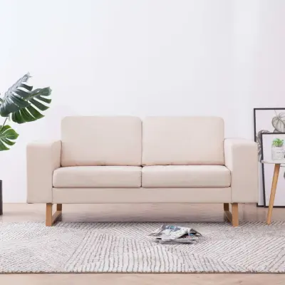 The Living Store Kavč dvosed iz blaga krem - Zofa