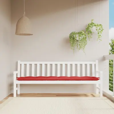 The Living Store Blazina za vrtno klop rdeča 200x50x7 cm oxford tkanina - Blazina Za Vrtno Klop