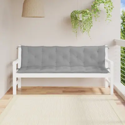 The Living Store Blazina za vrtno klop 2 kosa siva 180x50x7cm oxford tkanina - Blazina Za Vrtno Klop