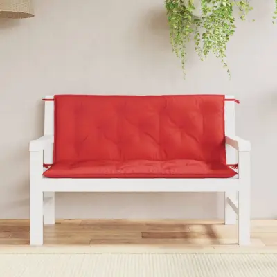 The Living Store Blazina za vrtno klop 2 kosa rdeča 120x50x7cm oxford tkanina - Blazina Za Vrtno Klop