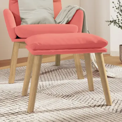 The Living Store Stolček za noge roza 45x29,5x35 cm žamet - Stolček Za Noge