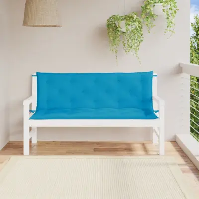 The Living Store Blazina za vrtno klop 2 kosa svetlo modra oxford tkanina - Blazina Za Vrtno Klop