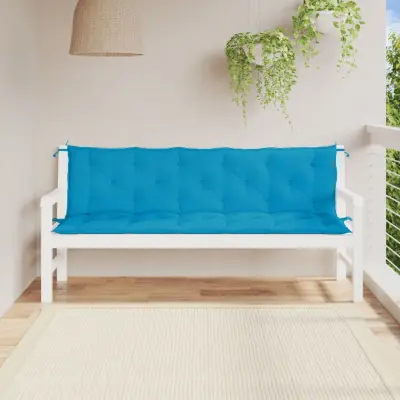 The Living Store Blazina za vrtno klop 2 kosa svetlo modra oxford tkanina - Blazina Za Vrtno Klop