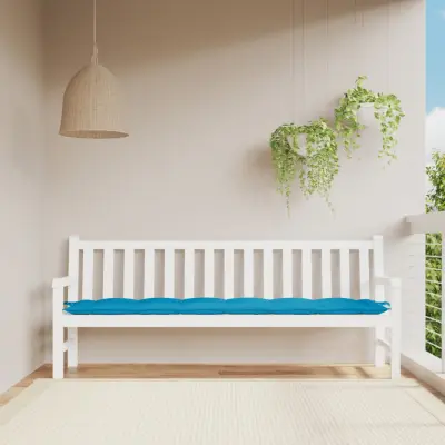 The Living Store Blazina za vrtno klop svetlo modra 200x50x7 cm oxford tkanina - Blazina Za Vrtno Klop