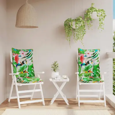 The Living Store Blazine za stole 2 kosa večbarvna oxford tkanina - Blazina Za Stol Z Visokim Naslonjalom