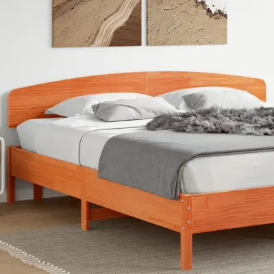 The Living Store Vzglavje voščeno rjava 200 cm trdna borovina - Vzglavje