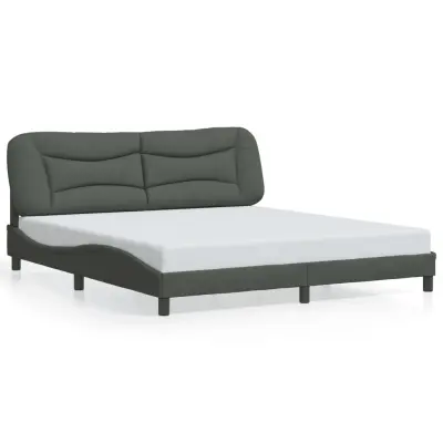 The Living Store Posteljni okvir brez vzmetnice temno siv 180x200 cm tkanina - Posteljni Okvir